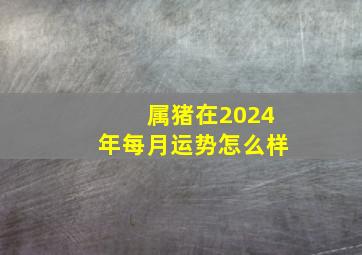 属猪在2024年每月运势怎么样