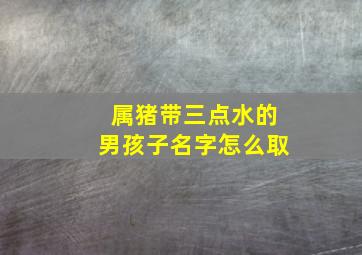 属猪带三点水的男孩子名字怎么取