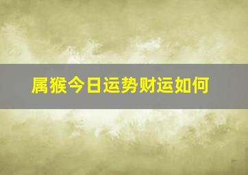 属猴今日运势财运如何