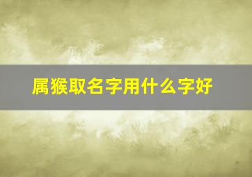 属猴取名字用什么字好