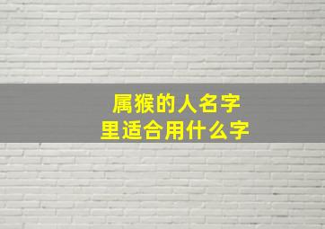 属猴的人名字里适合用什么字