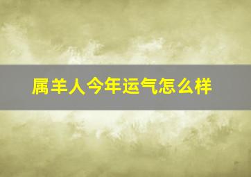 属羊人今年运气怎么样