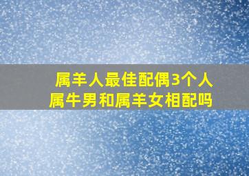 属羊人最佳配偶3个人属牛男和属羊女相配吗