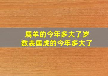 属羊的今年多大了岁数表属虎的今年多大了