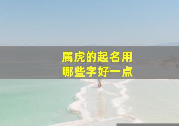 属虎的起名用哪些字好一点