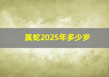 属蛇2025年多少岁