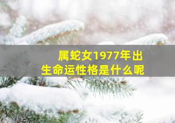 属蛇女1977年出生命运性格是什么呢