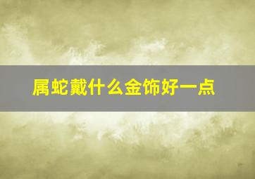 属蛇戴什么金饰好一点