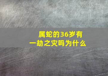 属蛇的36岁有一劫之灾吗为什么