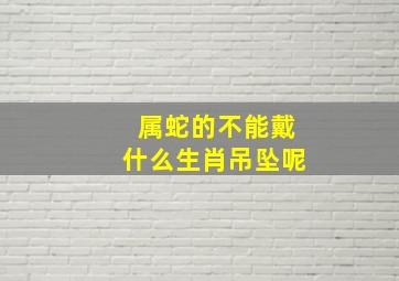 属蛇的不能戴什么生肖吊坠呢