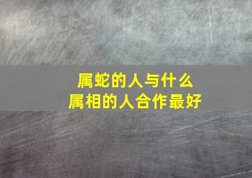 属蛇的人与什么属相的人合作最好