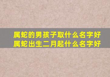 属蛇的男孩子取什么名字好属蛇出生二月起什么名字好