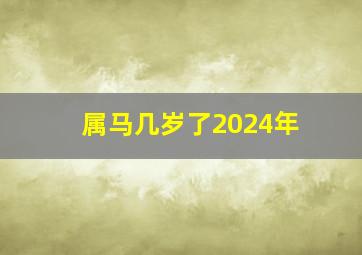 属马几岁了2024年