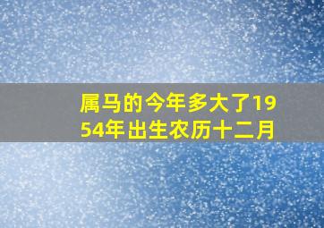 属马的今年多大了1954年出生农历十二月