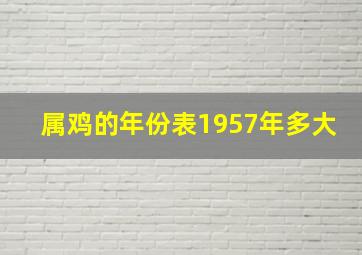 属鸡的年份表1957年多大