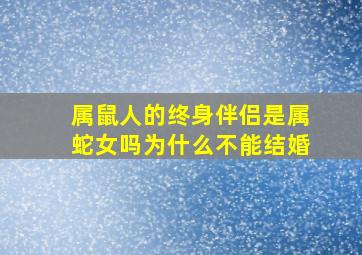 属鼠人的终身伴侣是属蛇女吗为什么不能结婚