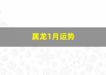 属龙1月运势