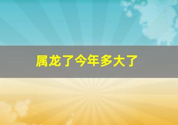 属龙了今年多大了