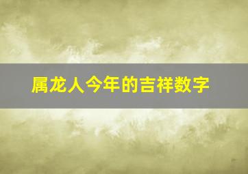 属龙人今年的吉祥数字