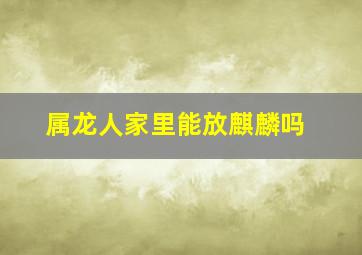 属龙人家里能放麒麟吗