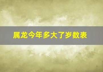 属龙今年多大了岁数表