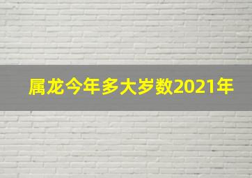 属龙今年多大岁数2021年