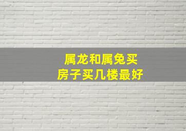 属龙和属兔买房子买几楼最好