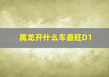 属龙开什么车最旺D1