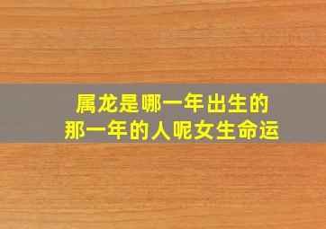 属龙是哪一年出生的那一年的人呢女生命运