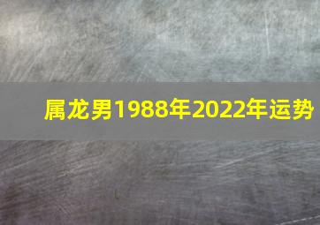 属龙男1988年2022年运势