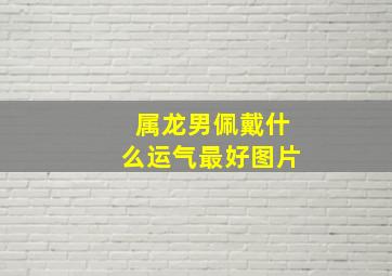 属龙男佩戴什么运气最好图片