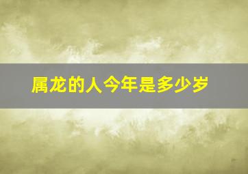 属龙的人今年是多少岁