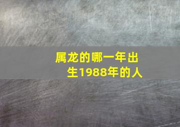 属龙的哪一年出生1988年的人