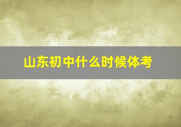 山东初中什么时候体考