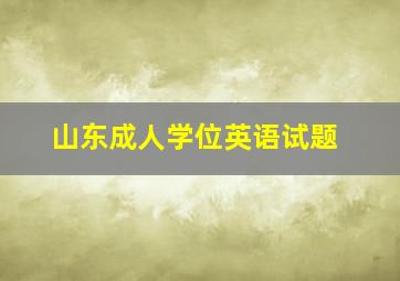 山东成人学位英语试题