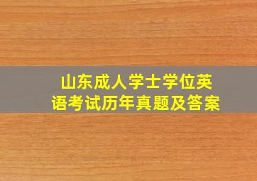 山东成人学士学位英语考试历年真题及答案