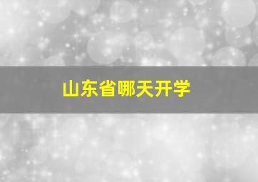 山东省哪天开学