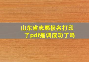 山东省志愿报名打印了pdf是调成功了吗