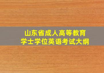 山东省成人高等教育学士学位英语考试大纲