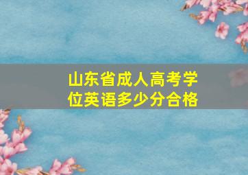 山东省成人高考学位英语多少分合格