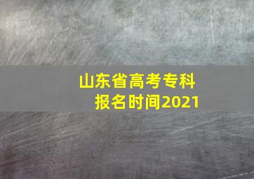 山东省高考专科报名时间2021