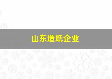 山东造纸企业