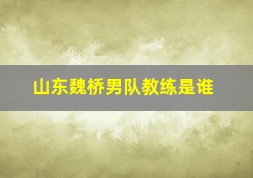 山东魏桥男队教练是谁