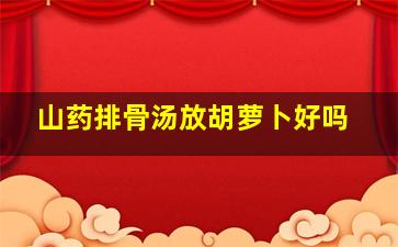 山药排骨汤放胡萝卜好吗