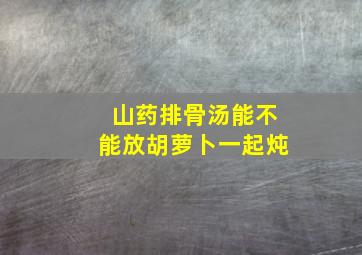 山药排骨汤能不能放胡萝卜一起炖