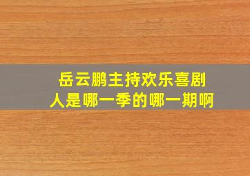 岳云鹏主持欢乐喜剧人是哪一季的哪一期啊