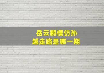 岳云鹏模仿孙越走路是哪一期