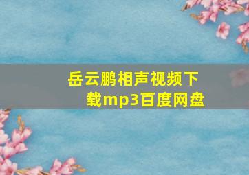 岳云鹏相声视频下载mp3百度网盘