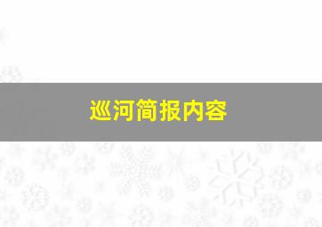 巡河简报内容