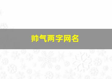 帅气两字网名